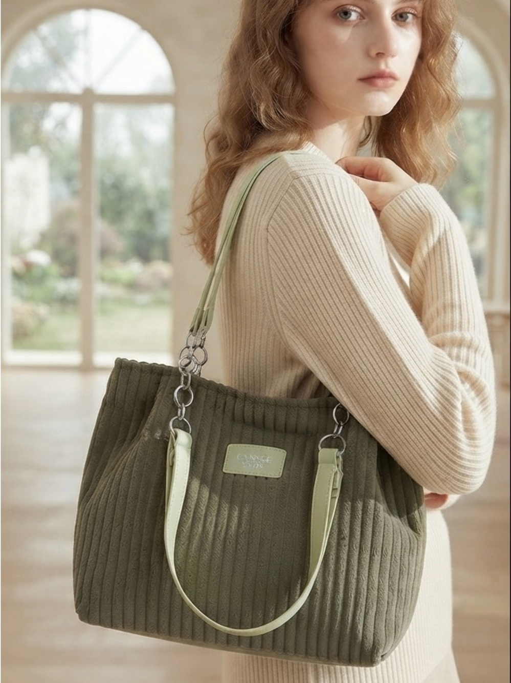 Meiduloa Chenille/Corduroy
Shoulder/tote Bag, Olive, W/Zipper
Close NEW in Pkg.